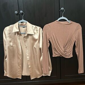 Bundle Button down and crop top